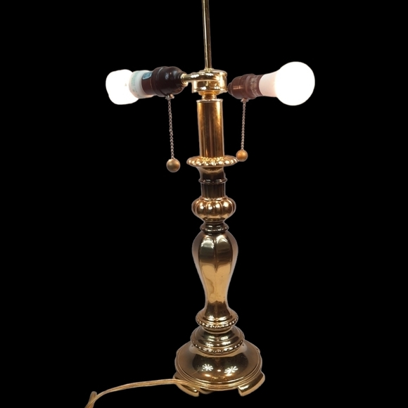 Brass Candle Stick Lamp Large Hollywood Regency Vintage 1950s - Picture 12 of 15